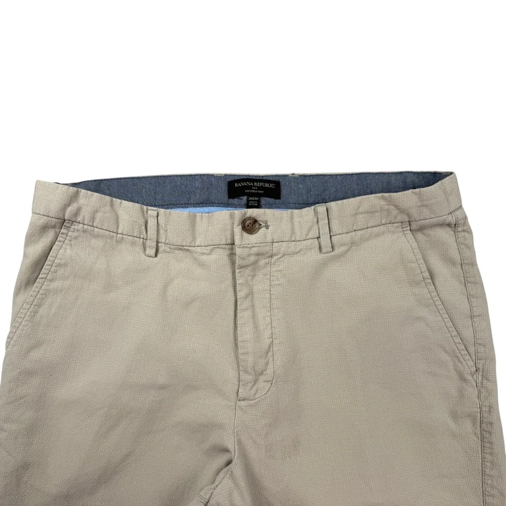 Banana Republic Kentfield Tan Khaki Micro Texture Chino Straight Mens 36x30